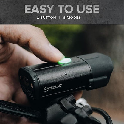 NP NIGHT PROVISION BX-300 USB Rechargeable LED Bike Light Set Front and Back Cycling Safety Lights Best Headlight with New DUO-120 USB Tail Light for Adults Kids Men Women