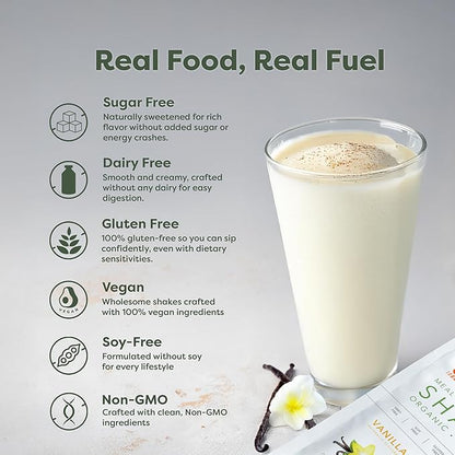 310 Nutrition Organic All-In-One Meal Replacement Shake Powder - Plant-Based Protein Smoothie Blend w/Fiber, Probiotics & Adaptogens - Low Carb, Vegan, Keto & Paleo - Vanilla - 28 Servings