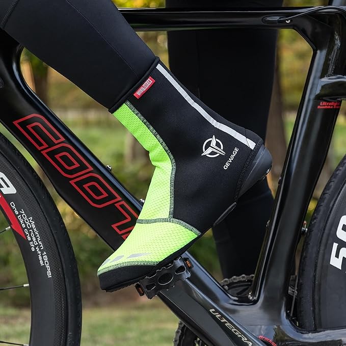 GEWAGE Cycling Shoe Covers -Warm Bike Shoe Covers - Windproof Mountain Road Cycling Overshoes - Cycling Shoe Cover for Men Women
