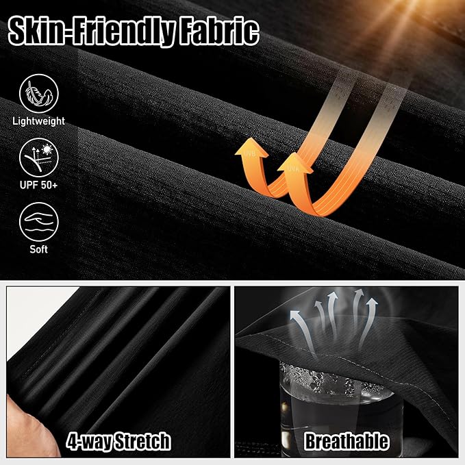 Mens Hiking Convertible Pants Quick Dry Waterproof Zip Off Lightweight Cargo Safari Fishing Work Pants Trousers with Belt