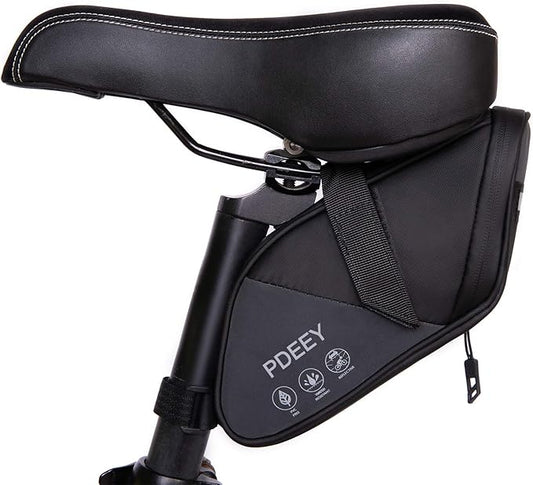 PDEEY Bike Saddle Bag, Bicycle Under Seat Pouch, Cycling Wedge Pack for Mountain Road, Cycling Accessories Storage Velcro Pack Waterproof Durable Pouch for Mountain, Beach or Road Bikes