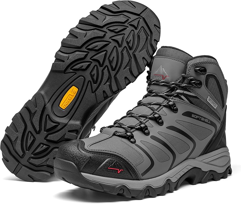 NORTIV 8 Men's Ankle High Waterproof Hiking Boots Outdoor Lightweight Shoes Trekking Trails Armadillo