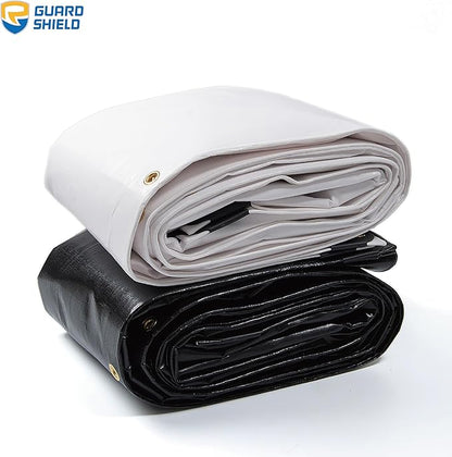GUARD SHIELD Extreme Heavy Duty White Poly Tarp 20x20 Feet Cover Waterproof Tarps 20mil Thick UV and Tear Resistant Tarpaulin