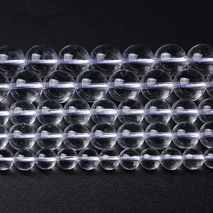 10MM 38PCS Natural Clear White Crystal Quartz Gemstone 3A Grade Round Loose Beads for Jewelry Making DIY Bracelet 1 Strand 15''