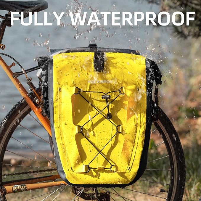ROCKBROS Bike Panniers Waterproof Bike Rear Rack Bag Max 30L Large Capacity Bike Rear Panniers for Cycling Traveling Commuting