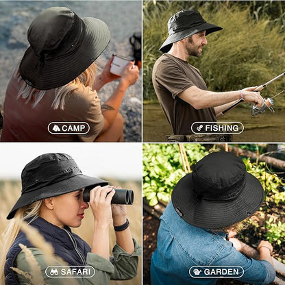 GearTOP Safari Hat for Men Sun Hats for Women UV Protection UPF 50+ Fishing, Gardening, Hiking Hat (22-23 1/2")