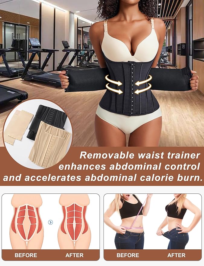 GainKee Waist Trainer Corset for Women Tummy Control Waist Cincher Trimmer Body Shaper Workout Girdle Belly Band