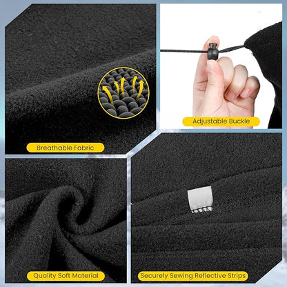 Winter Neck Warmer Gaiter for Men: 4 Pack Reflective Face Mask Cover Hi Vis Balaclava for Outdoor Work Sports Safety