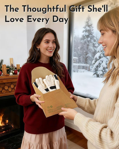 Winter Warm Gloves for Women - Fashion Style Windproof Cuffs Soft fleece - Touchscreen Thermal Flexible Gloves