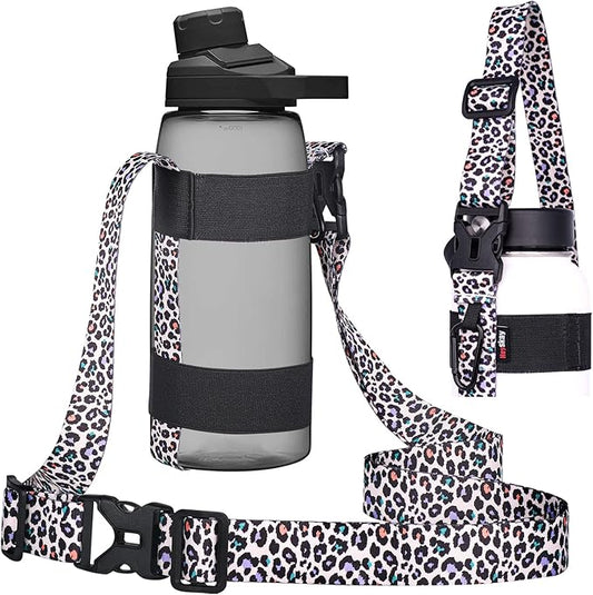 HEYSKAY Water Bottle Holder With Handle and Adjustable Shoulder Strap, Sling With Carabiner for 12oz-40oz Hydro Flask, Sports, Gym, Hiking, Camping, Walking