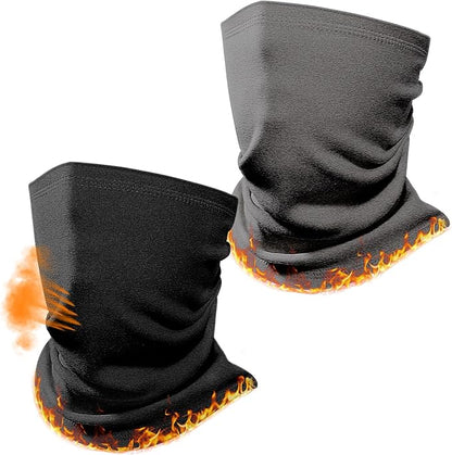Winter Neck Warmer Gaiter: 2 Pack Thermal Face Cover for Men Women Windproof Fleece Ski Mask for Running Skiing