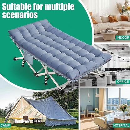 2 Pack Extra Large Cot 32" Width Camping Cot with Comfortable Mattress for Adults Oversize XXL Cots for Camping Bed Folding Cot Heavy Duty with Carry Bag for Outdoor Indoor Home