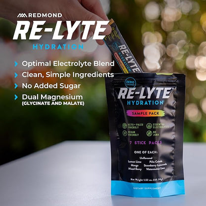 REDMOND Re-Lyte Hydration Electrolyte Powder Drink Mix Variety (7 Stick Packs)