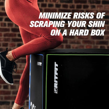 RitFit 3 in 1 Extra Firm Soft Plyo Box Foam Plyometric Box-30”x24”x20”-20"x18"x16" Heavy Duty High Density Foam Jumping Box 3 Sizes with PVC Cover,Platform for Home Gym Fitness, 440lb Weight Capacity