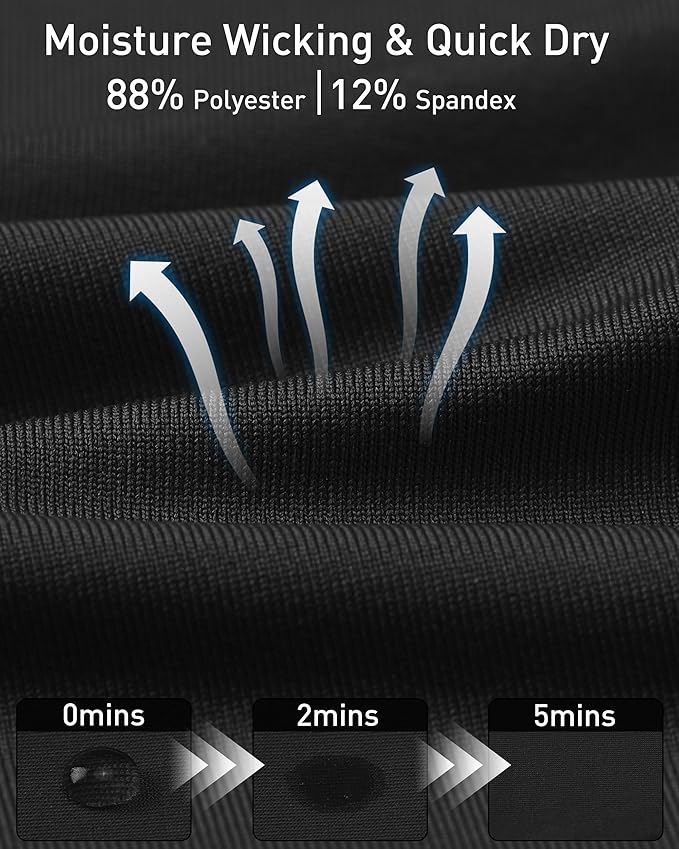 Roadbox 3 Pack Compression Pants Men, Performance Running Workout Sports Leggings, Gym Basketball Athletic Tights Base Layer