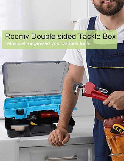 Tackle Box Fishing Tackle Box Large Tackle Storage Box for Fishing Tackle Box Organizer Double-sided Tacklebox with Dividers Fishing Tackle Storage Boxes with Handle