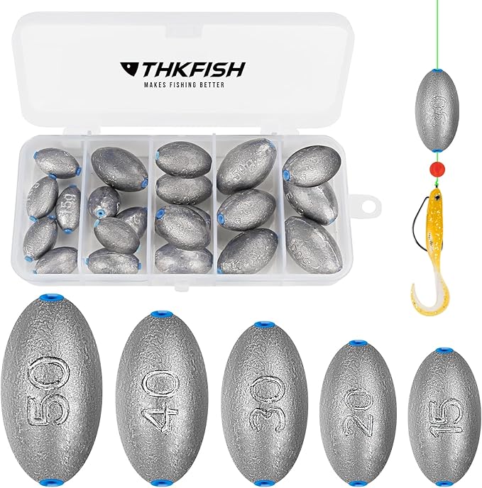 THKFISH Texas and Carolina Fishing Rig Bass Fishing Bullet-Weights for Fishing Sinkers Hooks Rolling Barrel Fishing Swivels Beads Rings Fishing Tackle Kit 35pcs/339pcs/389pcs