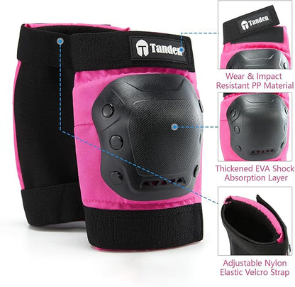 Skateboard Protective Gear Knee Pads and Elbow Pads Set, Elbow and Knee Pads for Roller Skating Wrist Guards Skateboarding Pads