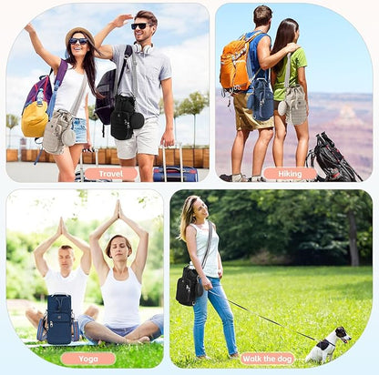 Water Bottle Carrier Bag with Strap, Sling Bag for Walking, Hiking, Cycling, Black, 40 Ounces