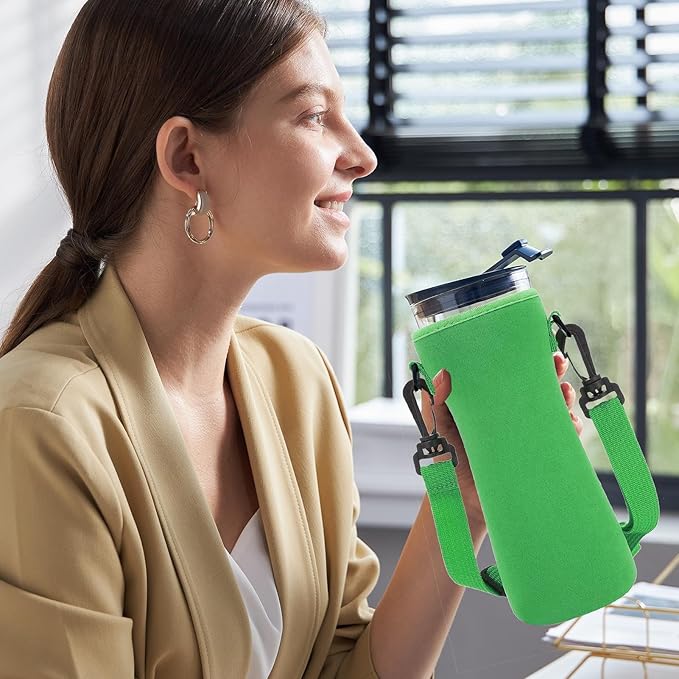 Neoprene Glass Water Bottle Sleeves - Water Bottle Holder Bag | Portable Neoprene Insulated Cooler, Insulated Holder, Carrier Pouch for Outdoor