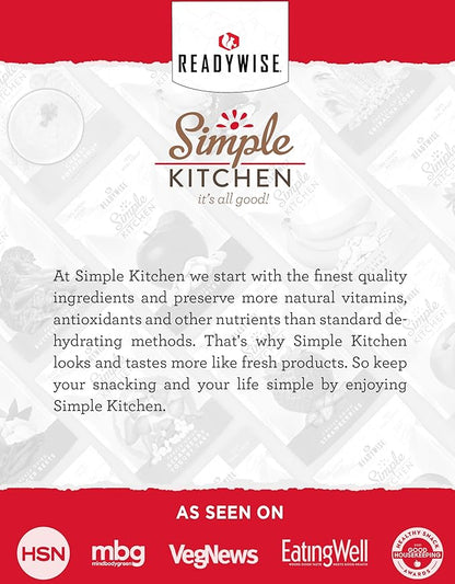 READYWISE - Simple Kitchen Freeze Dried Strawberries, 18 Servings, Vegan, Gluten Free, Healthy Snack, Survival Food, Dried Fruit, Strawberries