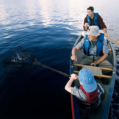 PLUSINNO Fishing Net Fish Landing Net, Foldable Collapsible Telescopic Pole Handle, Durable Nylon Material Mesh, Safe Fish Catching or Releasing