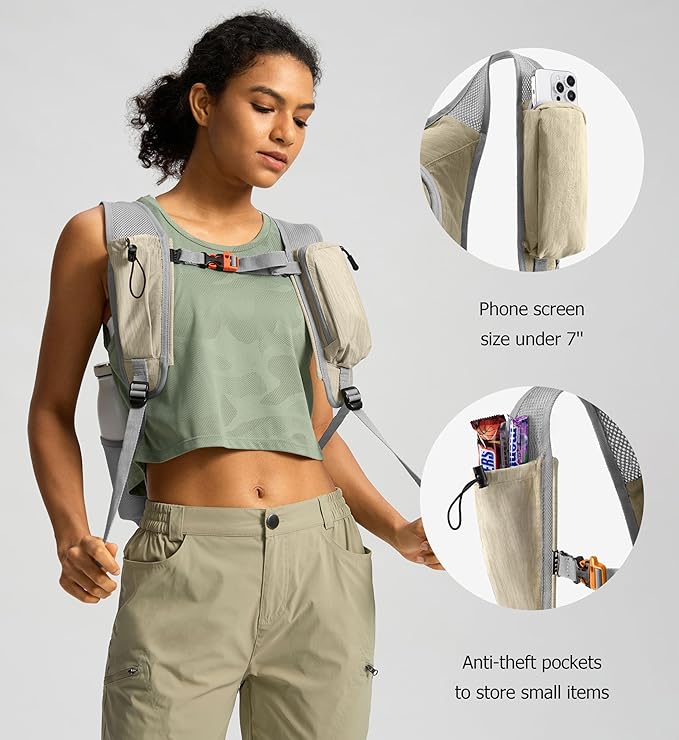 10L Small Hiking Backpack Travel Daypack Lightweight Packable Back Pack for Women Men(Beige)