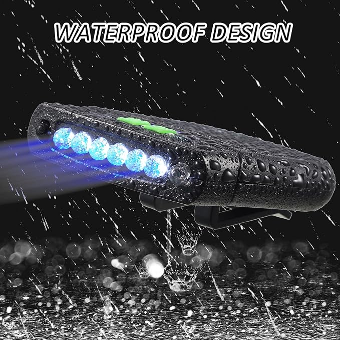 Mudder LED Clip on Cap Lights USB Rechargeable Cap Flashlight Clip Waterproof Ultra Bright Hat Flashlight Headlamp for Fishing Camping Hand Work