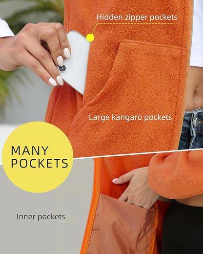 Argstar Women's Fleece Jacket with 6 Pockets (XS-2XL)