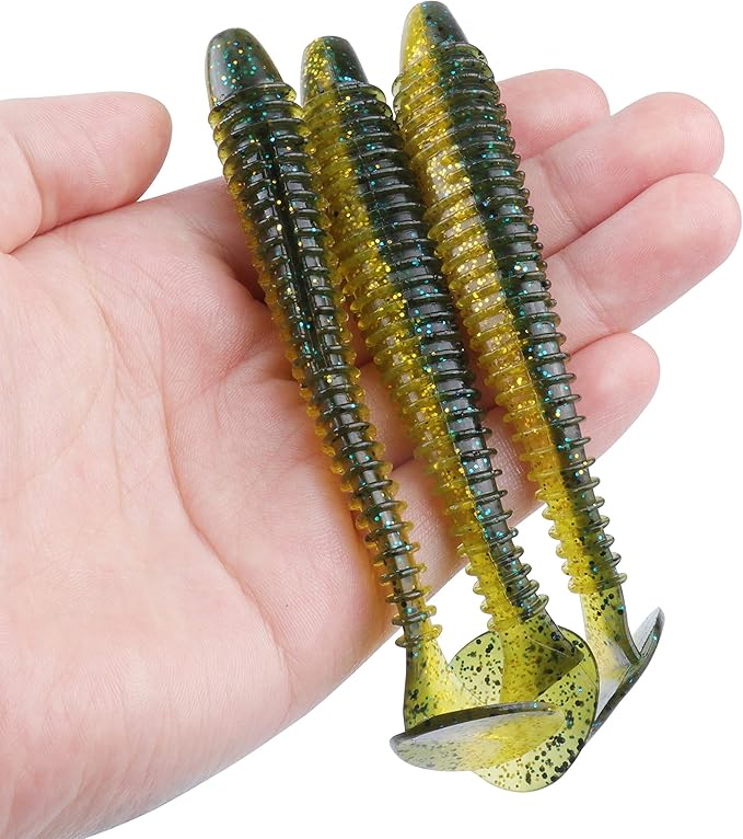 RUNCL Swimbaits Paddle 10/20/30/40PCS, 5/4/3/2 Inchs Paddle Tail, Soft Lure for Trout Crappie Bass, Durable Plastic Bait Swimmer for Saltwater/Freshwater, Fishing Lover's Gift