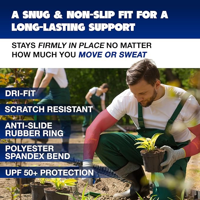 ARMORAY Arm Sleeves for Men or Women - Tattoo Cover Up - Cooling Sports Sleeve for Basketball Golf Football