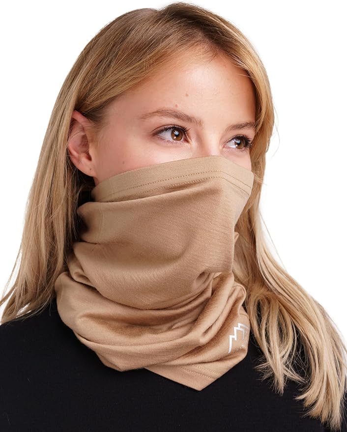 Merino.tech Merino Wool Ski Neck Gaiter - Face Mask Neck Warmer for Men & Women