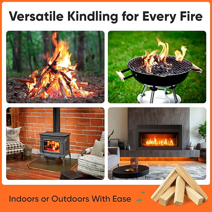 Allen's Natural Kindling Wood – 40 LB Box of Kiln-Dried Fire Starter Sticks for Campfires, Wood Stoves & BBQ – Easy to Light Fire Pit – Clean Burn Fire Starter Logs – No Chemicals or Odors