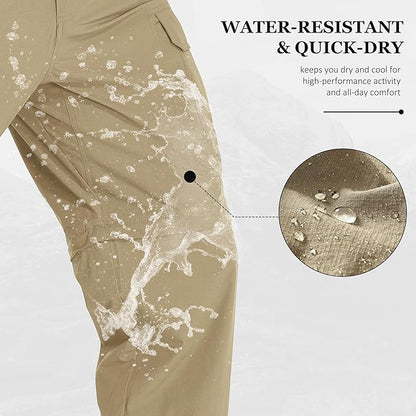 Mens Hiking Pants Convertible Lightweight Quick Dry Zip Off Waterproof Outdoor Travel Fishing Hunting Pants