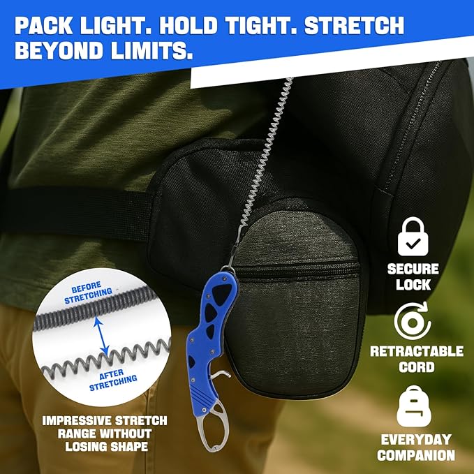 YZT High Strength Fish Gripper, Heavy Duty Stainless Steel Fishing Lip Grabber, Easy to Catch Fish,160g Portable Outdoor Men's Fishing Tools Gift,50 Pound Fish Grabber for Freshwater Saltwater