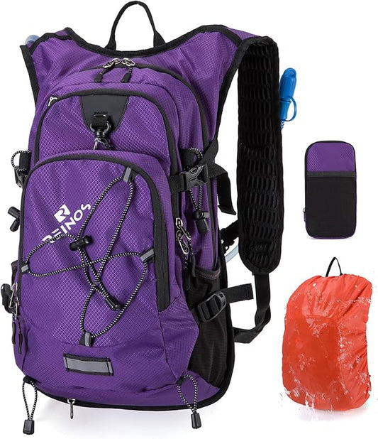 Hydration Backpack Pack with 2L Water Bladder 18L Hiking Backpack Women Men Lightweight Hydropack Insulated Daypack for Biking, Running, Festival