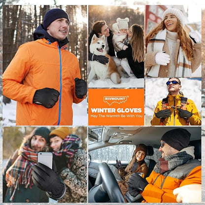 rivmount Winter Waterproof Ski Snow Warm Gloves for Women Men, Windproof Cold Weather Thermal with Touchscreen Fingers, for Running Driving Cycling Hiking Biking Outdoor Sports Daily Work