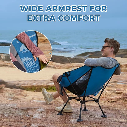 ATEPA UFO3.0 Backpacking Camping Chair, Ultralight Extra Wide Comfortable Folding Chairs 440lbs Heavy Duty Portable Hexagon Ergonomic Height Adjustable Seat