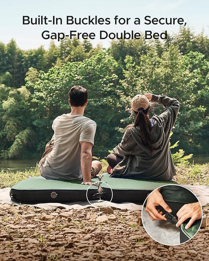 ACACIA 4.3" Thick Self Inflating Sleeping Pad with Foam | Innovative Y-Shaped Telescopic Structure | Ultraportable Camping Mattress | Outdoor Compact Air Mat for Tent Car |