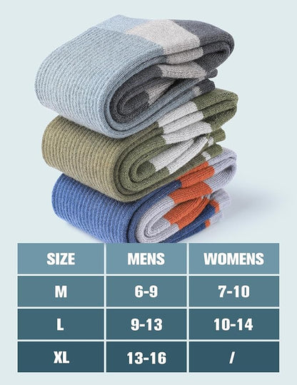 Wool Hiking Socks for Men - Women Lightweight Crew Merino Wool Socks with Cushion for Camping Hunting Work,4 pack