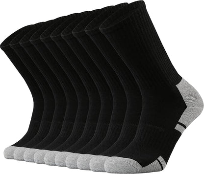 Ortis Men's Cotton Cushion Crew Socks Moisture Wicking Breathable Thick Warm Thermal for Athletic Heavy Duty Work Boot