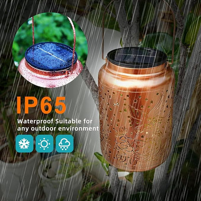 Hummingbird Solar Lanterns Outdoor Waterproof, 14.6'' Large Lamps, Upgraded 2000mAH Battery, Metal Christmas Gift, Birthday Gifts for Women Mom Grandma, Garden Yard Patio Lawn Pathway Decor