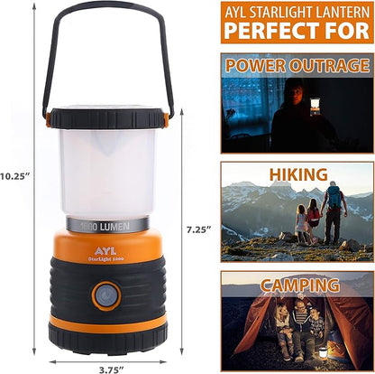 LED Camping Lantern, Battery Powered LED 1800LM, 4 Camping Lights Modes, Perfect Lantern Flashlight for Hurricane, Emergency Light, Storm, Power Outages, Survival Kits, Hiking, Fishing, Home and More