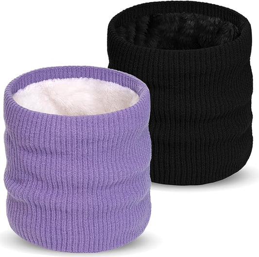 Winter Knitted Neck Gaiter For Men and Women Fleece Neck Warmer Windproof Face Mask for Cold Weather Gifts