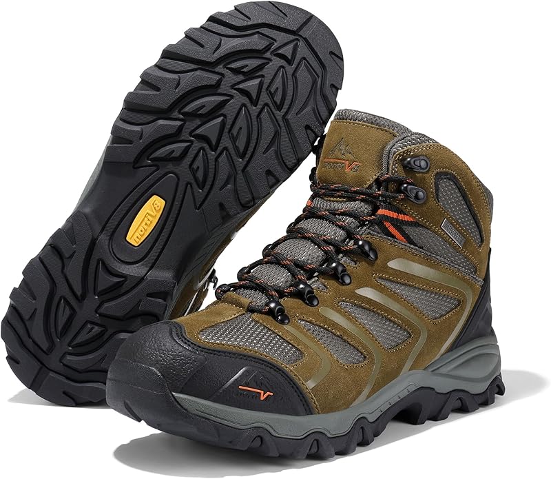 NORTIV 8 Men's Ankle High Waterproof Hiking Boots Outdoor Lightweight Shoes Trekking Trails Armadillo