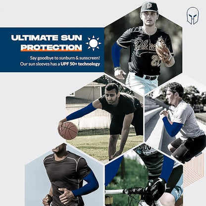 ARMORAY Arm Sleeves for Men or Women - Tattoo Cover Up - Cooling Sports Sleeve for Basketball Golf Football