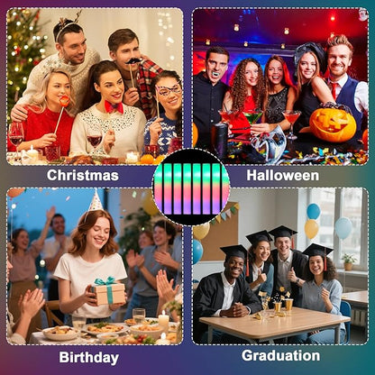 30 PCS Foam Glow Sticks, Colorful Foam Light Up Sticks for Party Supplies with 3 Flashing Modes, Long-Lasting Led Glow Stick Bulk for Birthday, Wedding, Carnival, Concert