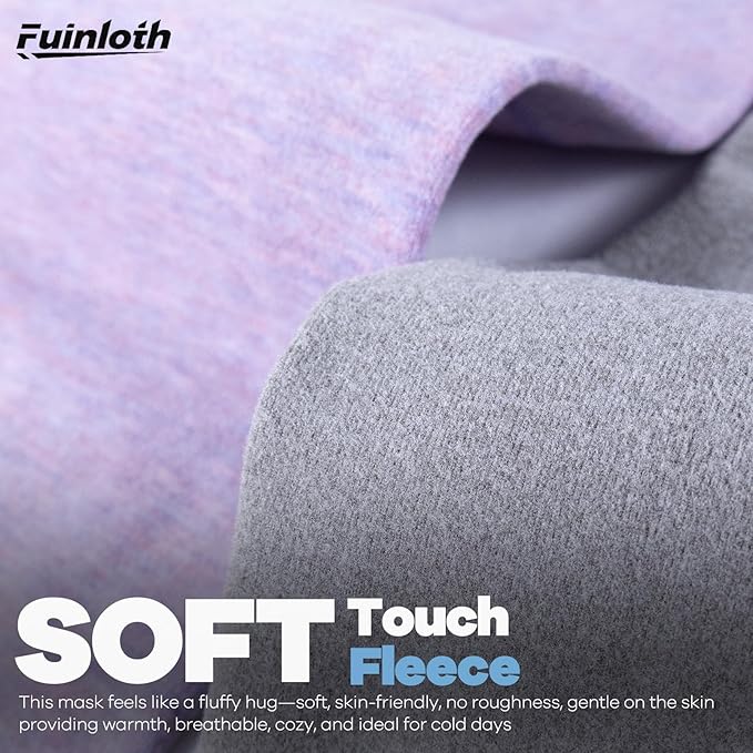 Fuinloth 2 Pack Winter Neck Gaiter, Fleece Warmer Scarf Cold Weather Face Mask Cover for Men/Women