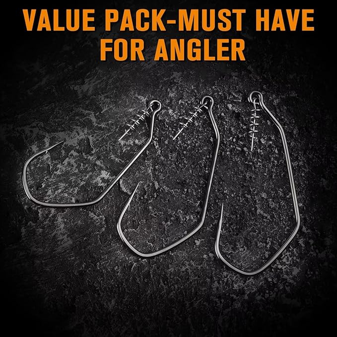 Dovesun 12PCS/25PCS Weighted Swimbait Hooks Weighted Fishing Hooks for Saltwater Freshwater EWG Worm Weedless Hooks for Bass Fishing 3/0 4/0 5/0