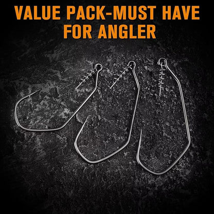 Dovesun 12PCS/25PCS Weighted Swimbait Hooks Weighted Fishing Hooks for Saltwater Freshwater EWG Worm Weedless Hooks for Bass Fishing 3/0 4/0 5/0